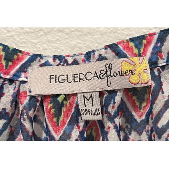 FIGUEROA AND FLOWER Boho Multicolor Sheer Blouse - Picture 2 of 5